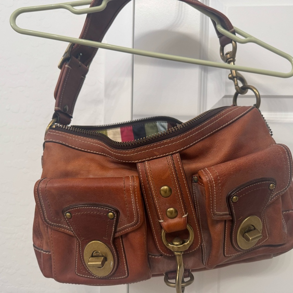 Coach Multicolor Striped Fabric Bag